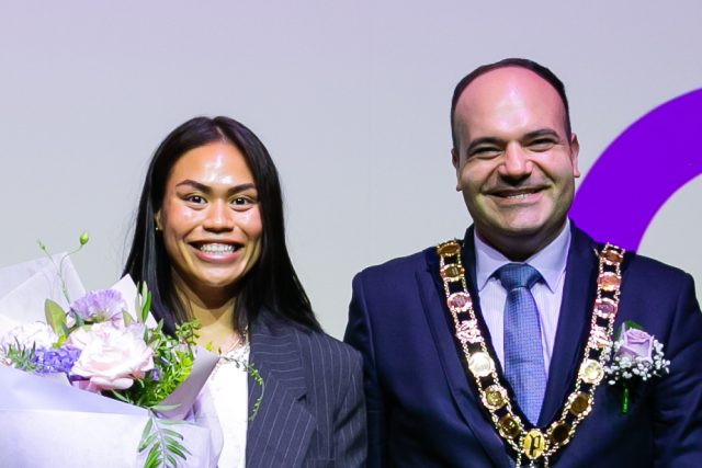 Elyse Sene-Lefao and City of Parramatta Lord Mayor, Cr Martin Zaiter